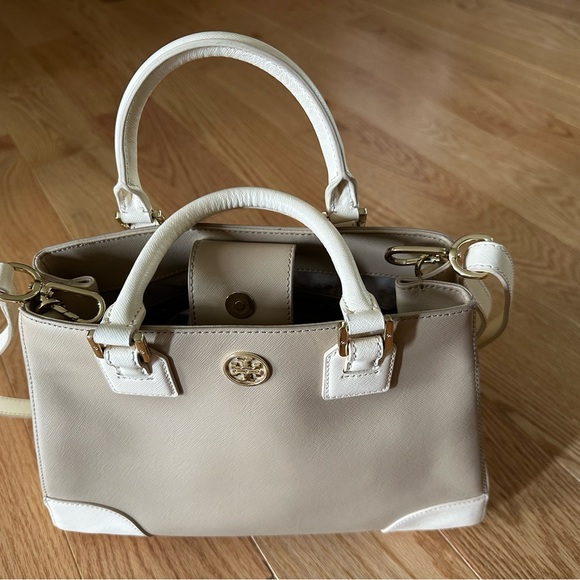 Tory Burch Robinson Colorblock Triangle Tote - Picture 1 of 11